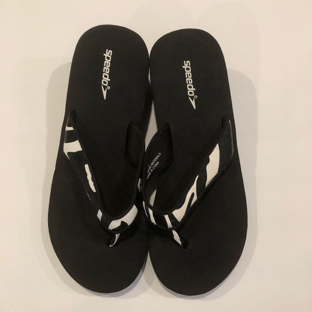 Black wedge flip flop